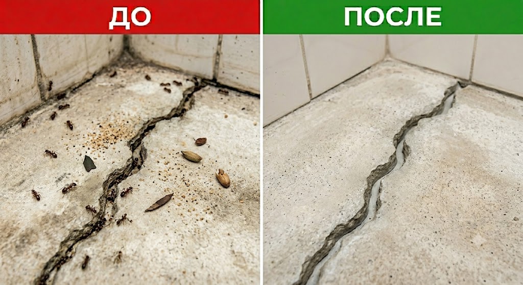 Результат профессиональной дезинсекции квартиры от муравьёв